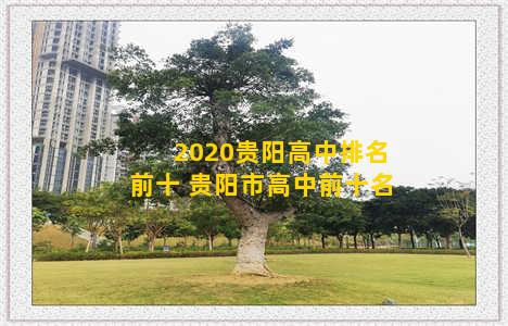 2020贵阳高中排名前十 贵阳市高中前十名